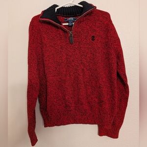 Izod Boys Red Quarter Zip-Up Sweater Size 6/7